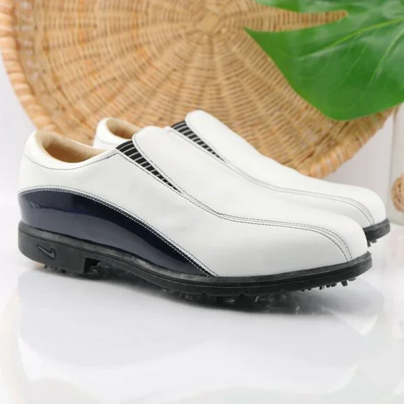 VTG Nike Womens Air Presto Golf Shoe Size 8 White Slip On Soft Spikes Verdana - Picture 12 of 12